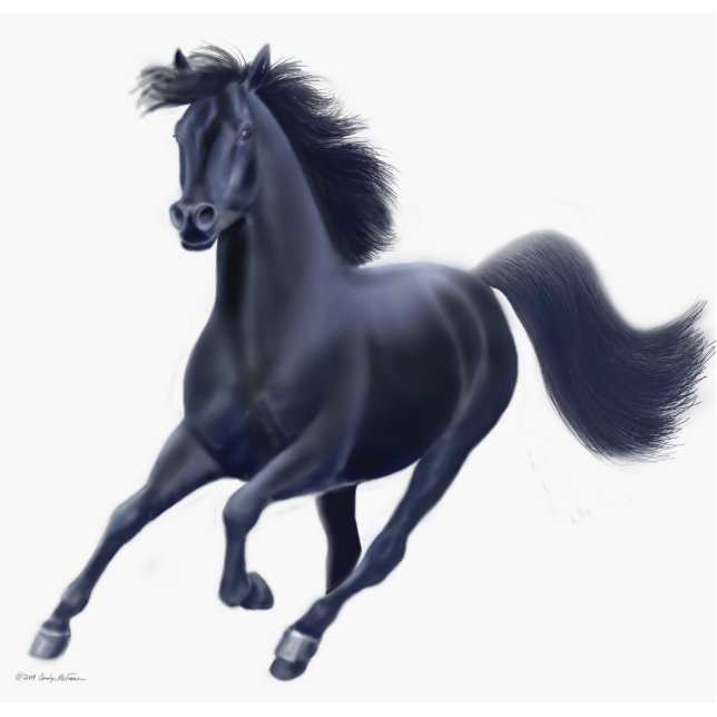 Galloping Black Thoroughbred Holiday Ornament Fotobeeldje Ornament (Voorkant)