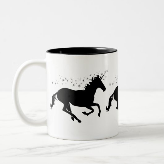 Galloping Black Unicorns Mug – For Unicorn Lovers (Gauche)