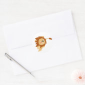Galloping Cartoon Leeuw ronde sticker (Envelop)