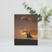 Galloping Cowboy Silhouette Briefkaart (Staand voorkant)