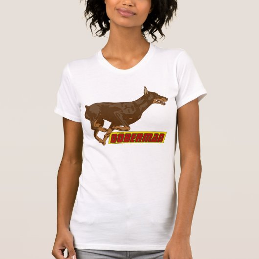 Galloping Doberman-red T-shirt (Voorkant)