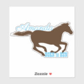 Galloping hardlooppaard silhouet gepersonaliseerd sticker (Vel)