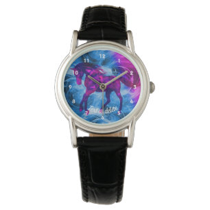 Galloping Horse Animal Art - Gepersonaliseerd Horloge