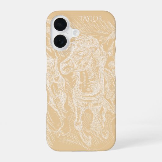Galloping Horse – Edvard Munch – Personalized  iPhone 16 Hoesje (Achterkant)