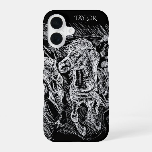 Galloping Horse – Edvard Munch Personalized  iPhone 16 Hoesje (Achterkant)