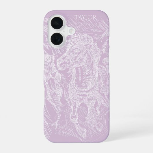Galloping Horse – Edvard Munch – Personalized  iPhone 16 Hoesje (Achterkant)
