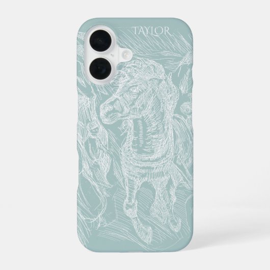 Galloping Horse – Edvard Munch – Personalized  iPhone 16 Hoesje (Achterkant)
