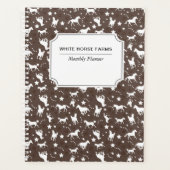 Galloping Horse Equine Equestrian Pattern Brown Planner (Voorkant)