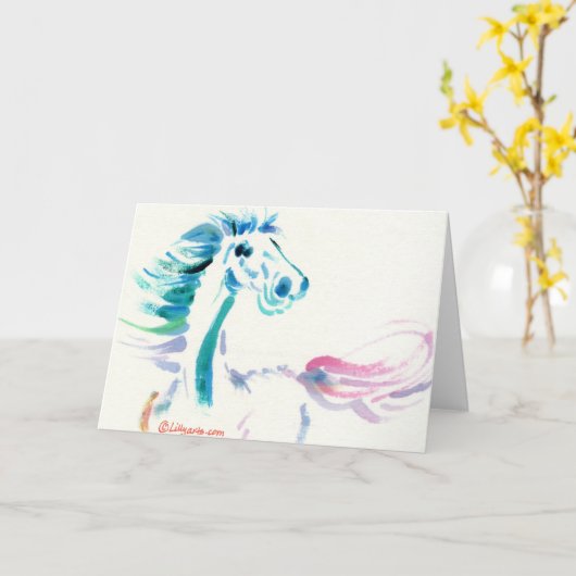 Galloping Horse Greeting and Note Cards Kaart (Gele Bloem)