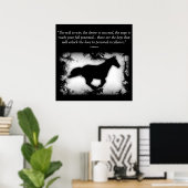 Galloping Horse met Confucius quote Poster (Thuiskantoor)