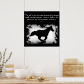 Galloping Horse met Confucius quote Poster (Keuken)