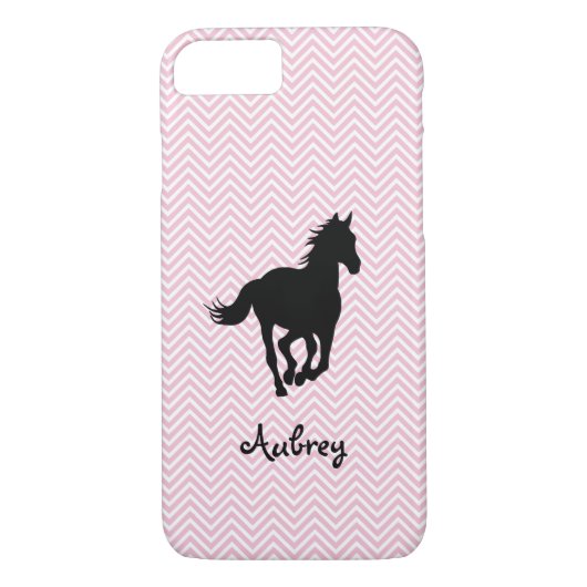 Galloping Horse op Zigzag Personalized Case-Mate iPhone Case (Achterkant)