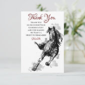 Galloping Horse Sketch Flat Birthday Bedankkaart (Staand voorkant)