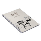 Galloping Horse Sumi-E Ink | Warm Stone Custom Notitieboek (Rechterzijde)