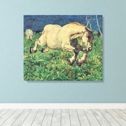 Galloping Horse van Giovanni Segantini,  kunst Canvas Afdruk (Insitu (Houten vloer))
