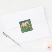 Galloping Horse van Giovanni Segantini,  kunst Vierkante Sticker (Envelop)