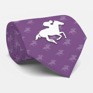 Galloping Horseman | Paarse sportgeschenken Stropdas