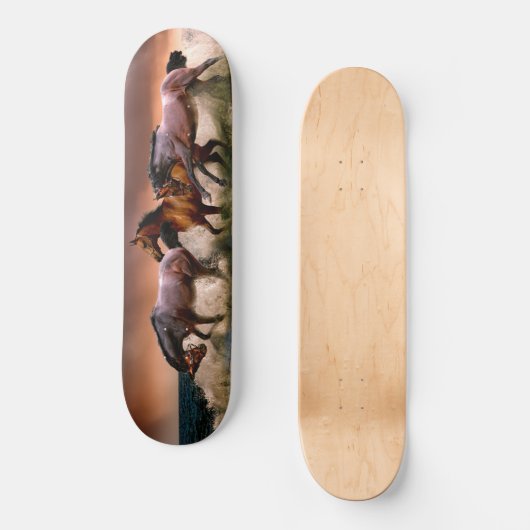 Galloping Horses in Surf Skateboard (Recto)