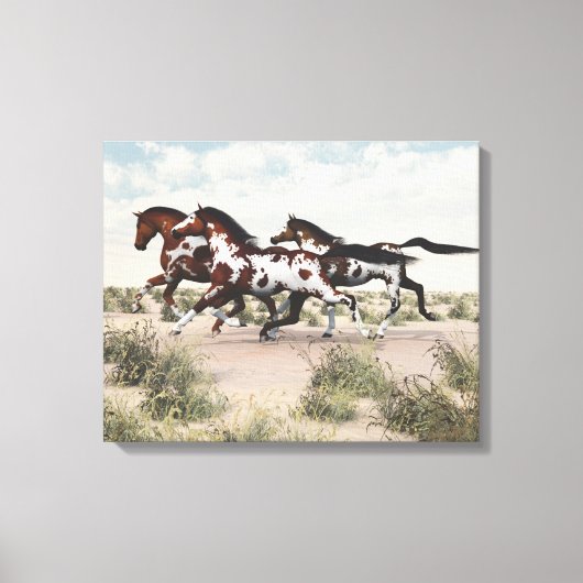 Galloping Horses Wrapped Canvas Afdruk (Voorkant)