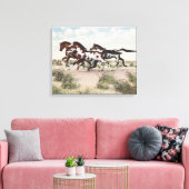 Galloping Horses Wrapped Canvas Afdruk (Insitu (Woonkamer))