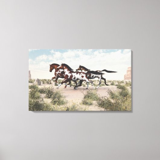 Galloping Horses Wrapped Canvas Afdruk (Voorkant)