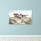 Galloping Horses Wrapped Canvas Afdruk (Insitu (Houten vloer))