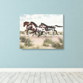 Galloping Horses Wrapped Canvas Afdruk (Insitu (Houten vloer))