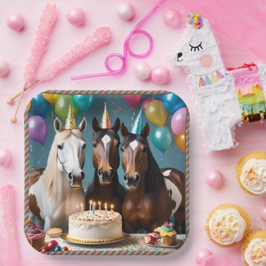 Galloping In Fun: Een Paard Verjaardagsviering Papieren Bordje (Feest)