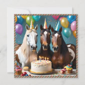 Galloping In Fun: Een Paard Verjaardagsviering Save The Date (Voorkant)