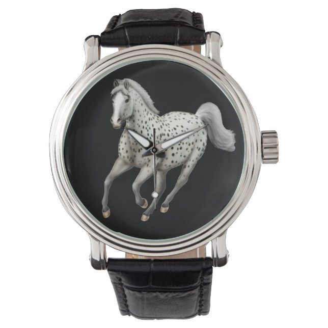 Galloping Leopard Appaloosa Horse Watch Horloge (Voorkant)