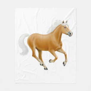 Galloping Palomino Haflinger Horse Fleece Blanket Deken