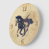 Galloping Pinto American Paint Stallion Horse Grote Klok (Hoek)