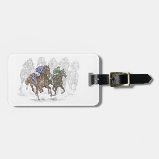 Galloping Race Horses Bagagelabel (Voorkant horizontaal)