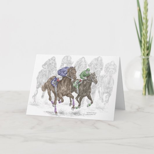 Galloping Race Horses Kaart (Voorkant)