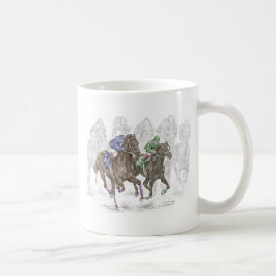 Galloping Race Horses Koffiemok