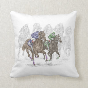 Galloping Race Horses Kussen
