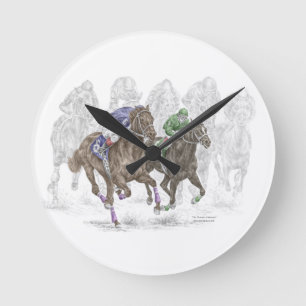 Galloping Race Horses Ronde Klok