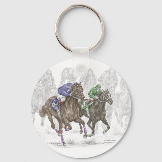 Galloping Race Horses Sleutelhanger (Voorkant)