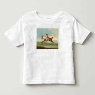 Galloping Racehorse en opgezet Jockey in Red (olie Kinder Shirts