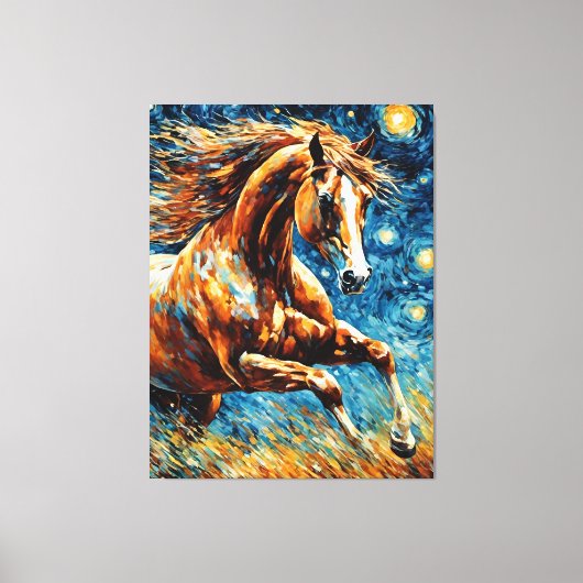 Galloping Sorrel Paard Canvas Afdruk (Voorkant)