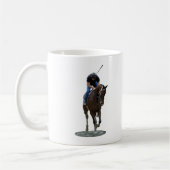 Galloping Thoroughbred Horse and Rider Coffee Mok (Links)
