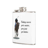 Galloping Thoroughbred Horse and Rider Drink Heupfles (Links)