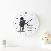 Galloping Thoroughbred Horse and Rider Wall Clock Grote Klok (Huis)
