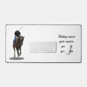 Galloping Thoroughbred Horse Et Rider Desk Mat (Clavier et souris)