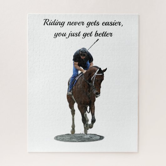 Galloping Thoroughbred Horse Et Rider Puzzle (Vertical)