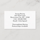 Galloping Thoroughbred Visitekaartje (Achterkant)