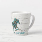 Galloping Turquoise Horse Latte Mok (Rechterhoek)