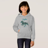 Galloping Turquoise Paard Silhouet (Voorkant volledig)