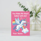 Galloping Unicorn Cupid’s Love Magic Briefkaart (Staand voorkant)