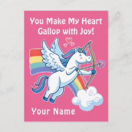 Galloping Unicorn Cupid’s Love Magic  Briefkaart
